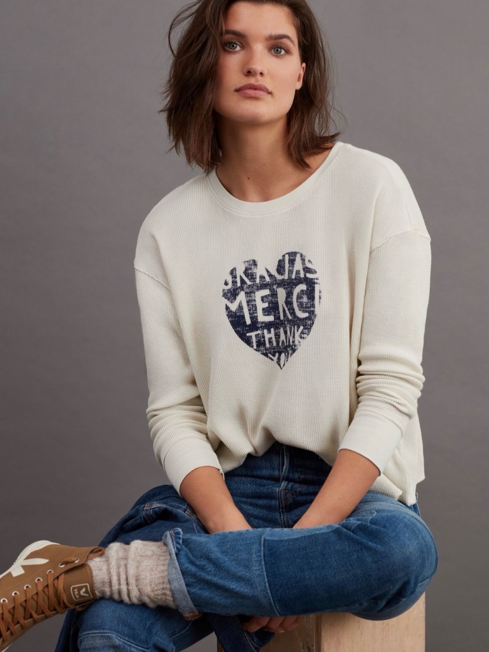 Heartfelt by Anthropologie Merci Graphic Top Sweater